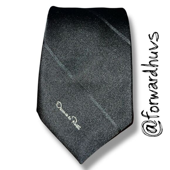 Oscar de la Renta Vintage Black Necktie – Elegant and Timeless - Picture 1 of 9
